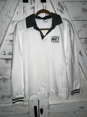 Nike Women's Sportswear Essentials Oversized Long Sleeve Polo Green White Logo